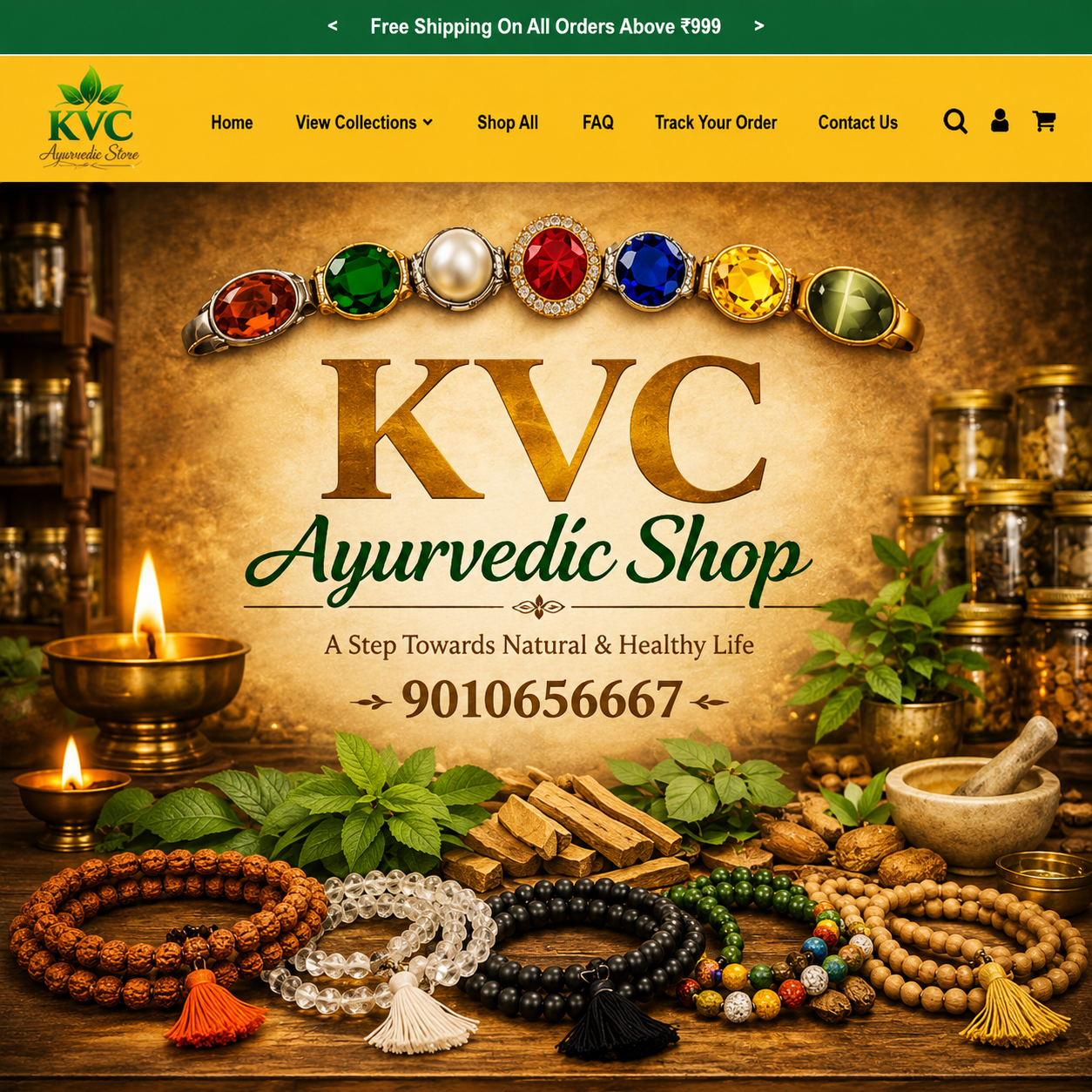 KVC Ayurvedic Store | Responsive E-commerce Website